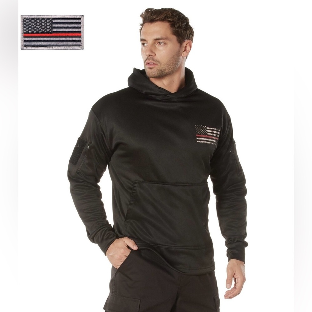 Rothco Black Hoodie with Flag Patch